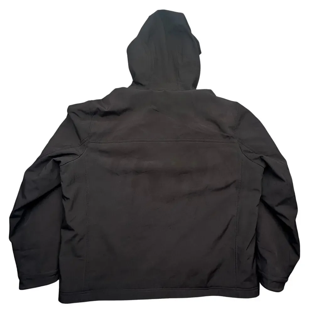 Levis Soft Shell Fleece Sherpa Lined Zip Jacket Mens XXL Black Hooded Pockets